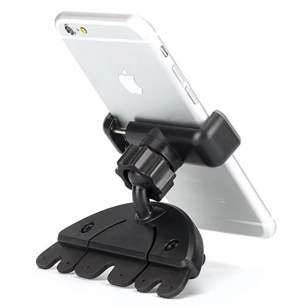 CD Slot Car Mount for LG Q70, K51 Phones - Holder Cradle Rotating Dock Strong Grip CD Player Slot
