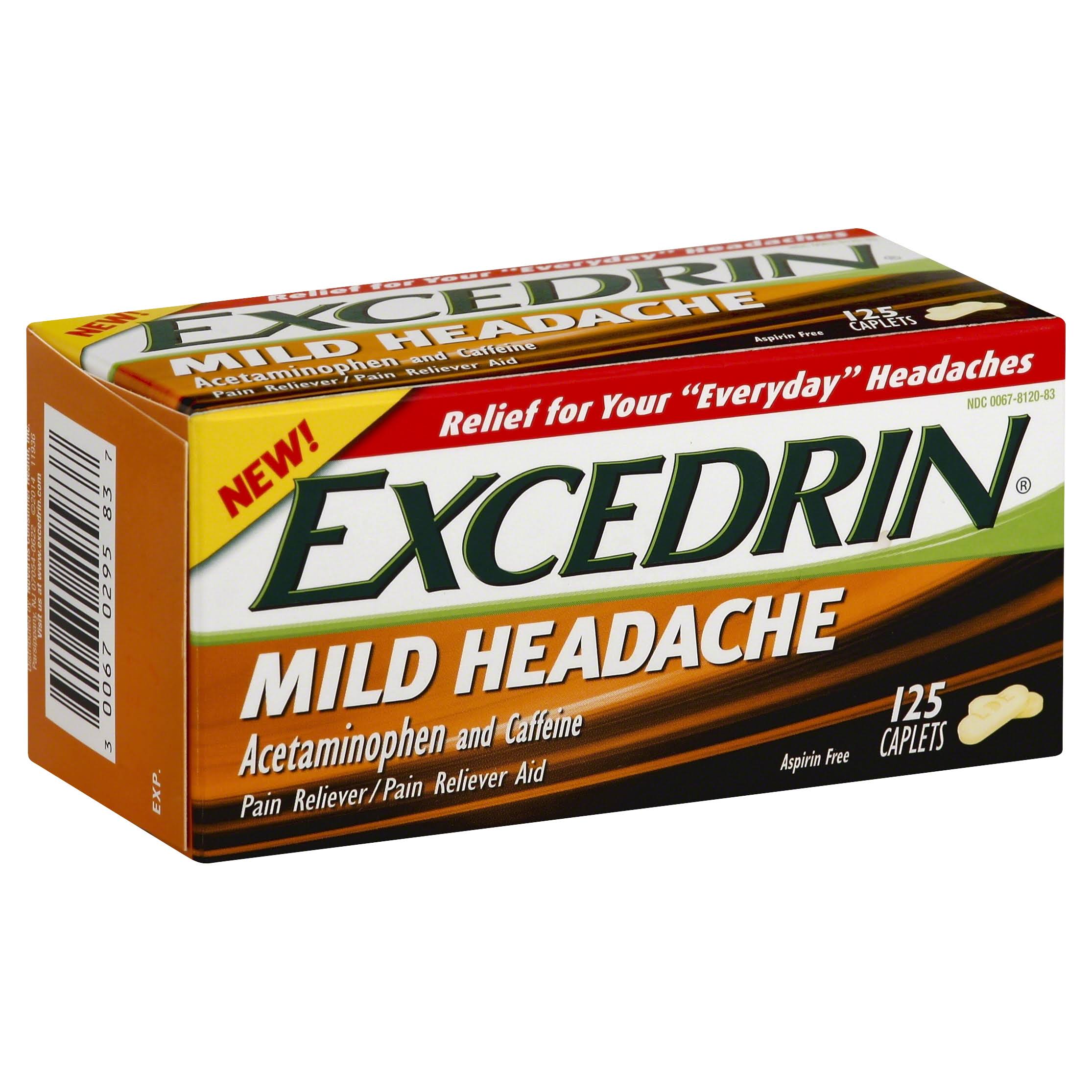 Excedrin Mild Headache, Caplets - 125 caplets