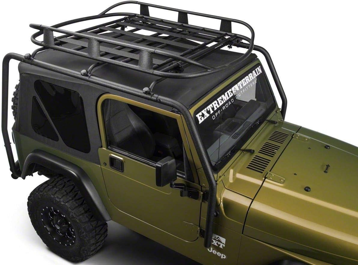 Barricade Roof Rack Basket; Textured Black Compatible with 87-06 Jeep Wrangler YJ & TJ