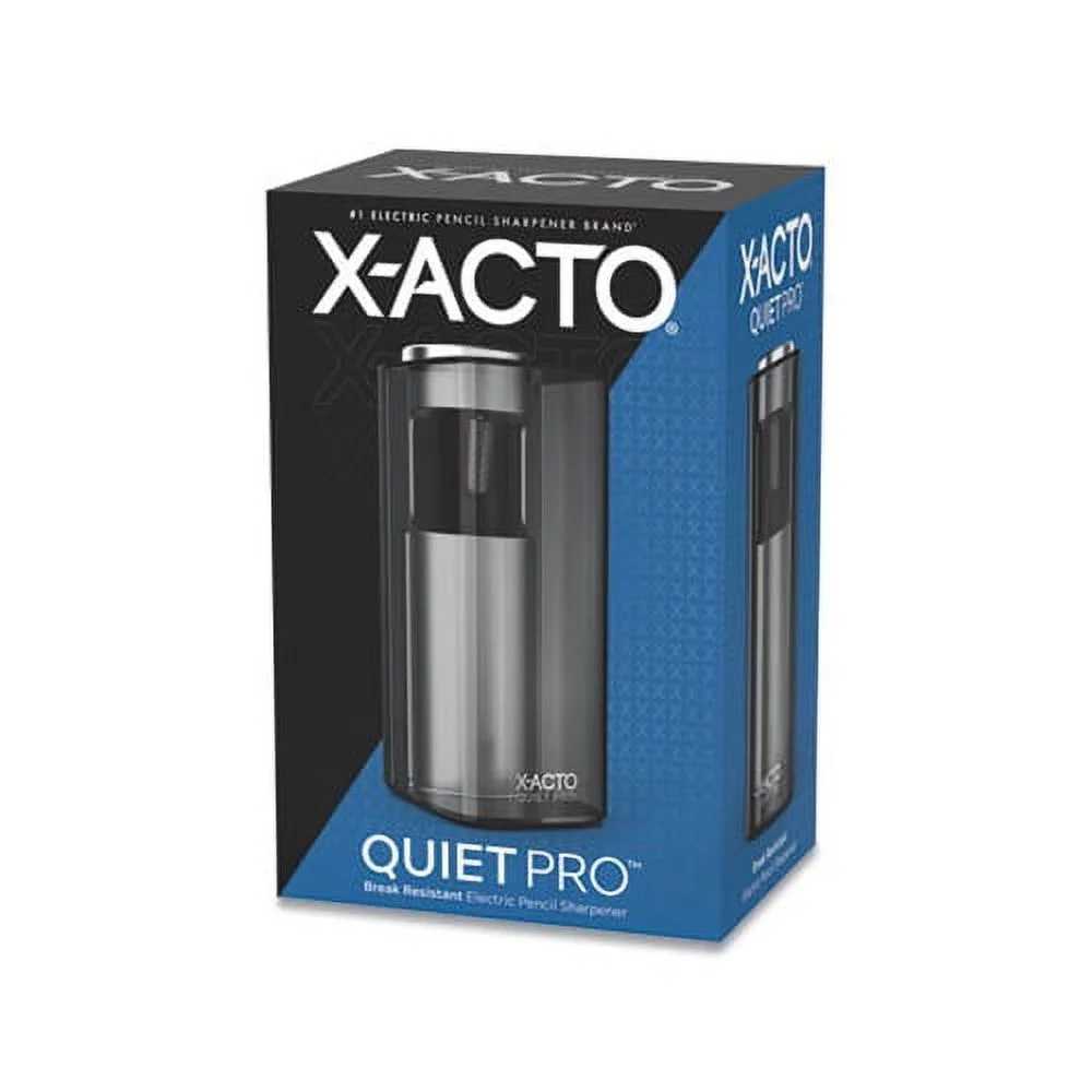 Model 1612 Quiet Pro Electric Pencil Sharpener AC-Powered, 3 x 5 x 9, Black/Silver/Smoke
