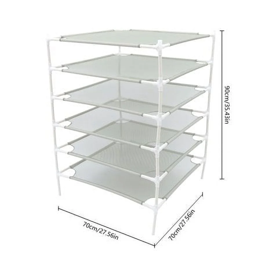 6-Layer Stackable Mesh Clothes Drying Rack Sweater Drying Holder Lay Flat Dryer