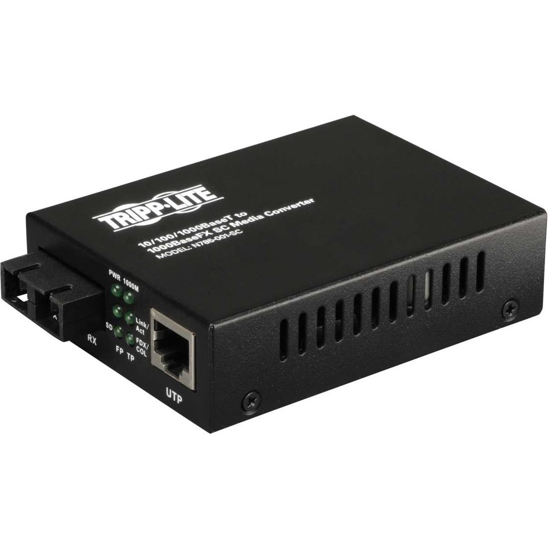Tripp Lite Fiber Optic 10/100/1000 to 1000BaseLX SC Gigabit Multimode Media Converter 2km 1310nm - RJ-45 to SC Fiber Media Conve