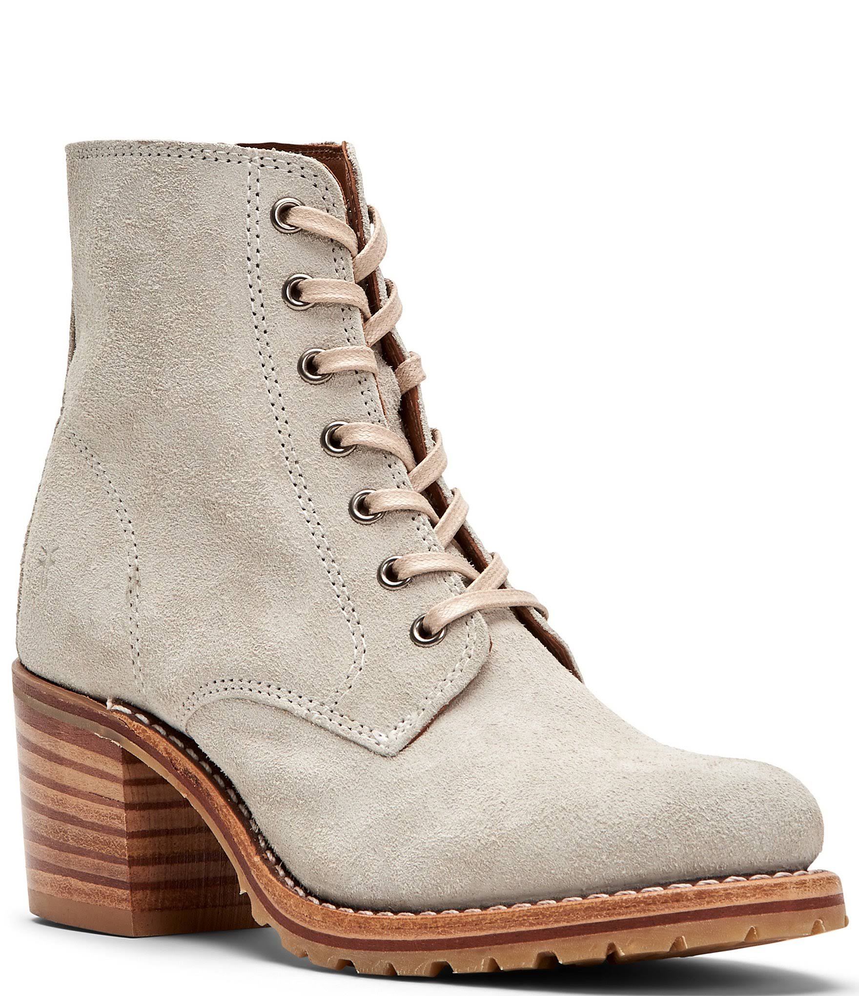 Frye | Sabrina 6g Lace Up | 9 US | White Sky