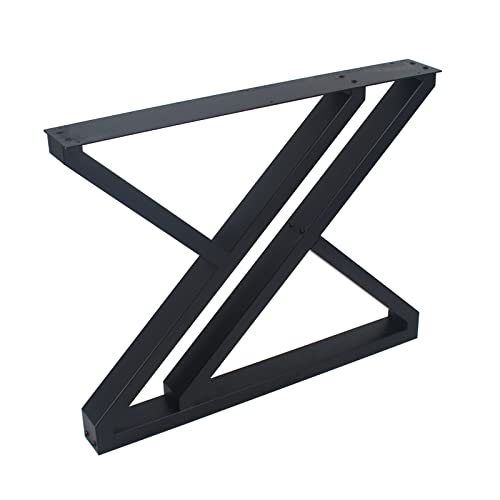 Metal Table Legs 28 Inch Heavy Duty Z Shape Metal Desk Legs Set of 2,28” Height 35” Wide Industrial Table Legs,Black Table Legs,Modern Table Legs,Console Table Legs