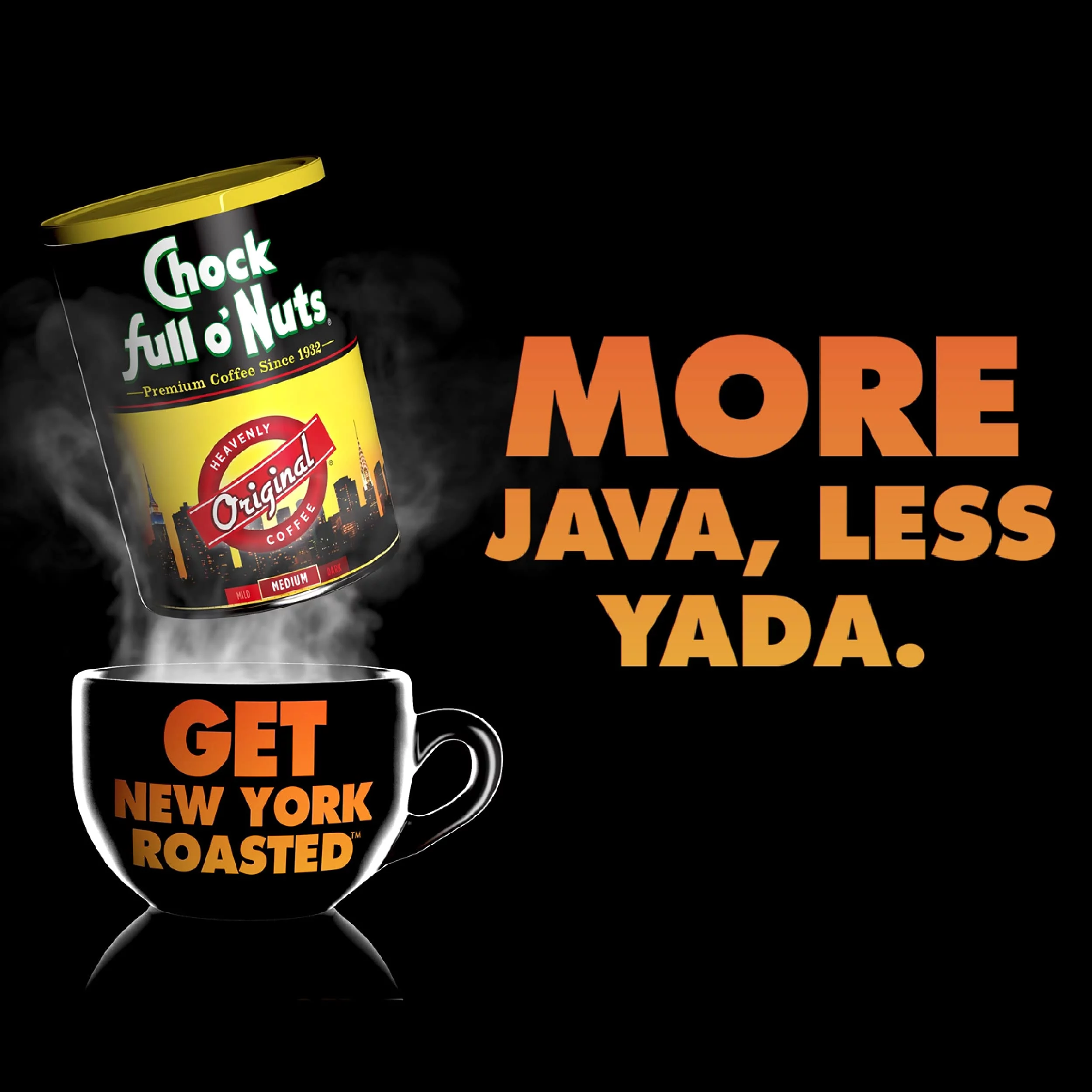 Chock Full oNuts Uptown Express Ground Coffee, Dark Roast  (10.5 Oz. Can)  Extra Caffeine  Bold, Full-Bodied and Intense Flavored Dark Blend