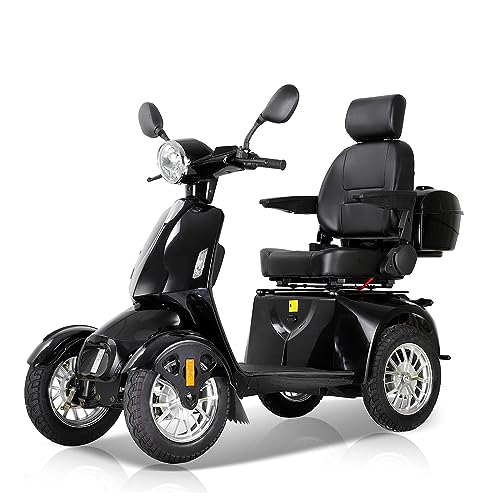Mobility Scooters for Seniors & Adults Heavy Duty 4 Wheel Electric Powered Mobility Scooter 330lbs Capacity All Terrain Mobile Scooter Wheelchair Device for Travel w/Long Range Battery Remote Keys