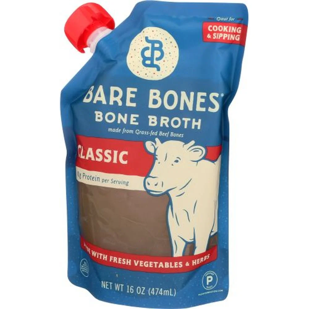 Bare Bones Grass Fed Beef Bone Broth, 16 Ounce -- 6 per Case.