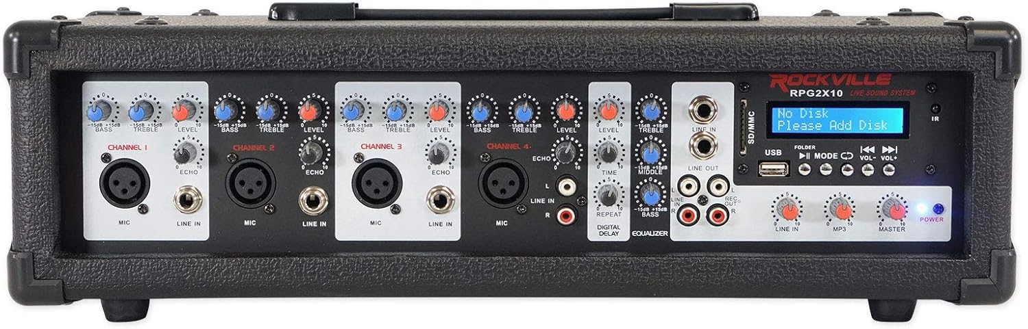 Rockville Package PA System Mixer/Amp+10
