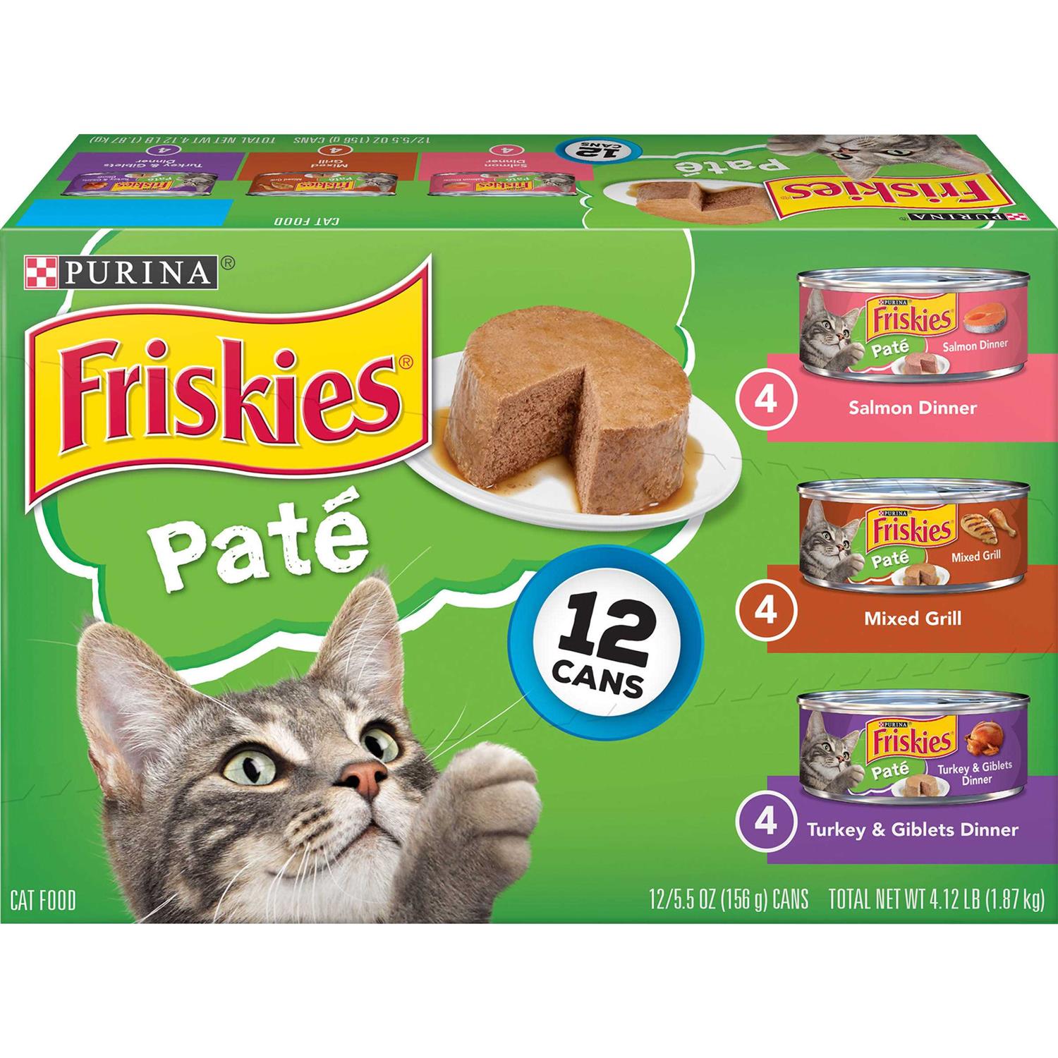 Purina Friskies Pate Salmon Turkey Mixed Grilled Wet Cat Food Variety Pack - Pet Supplies online store