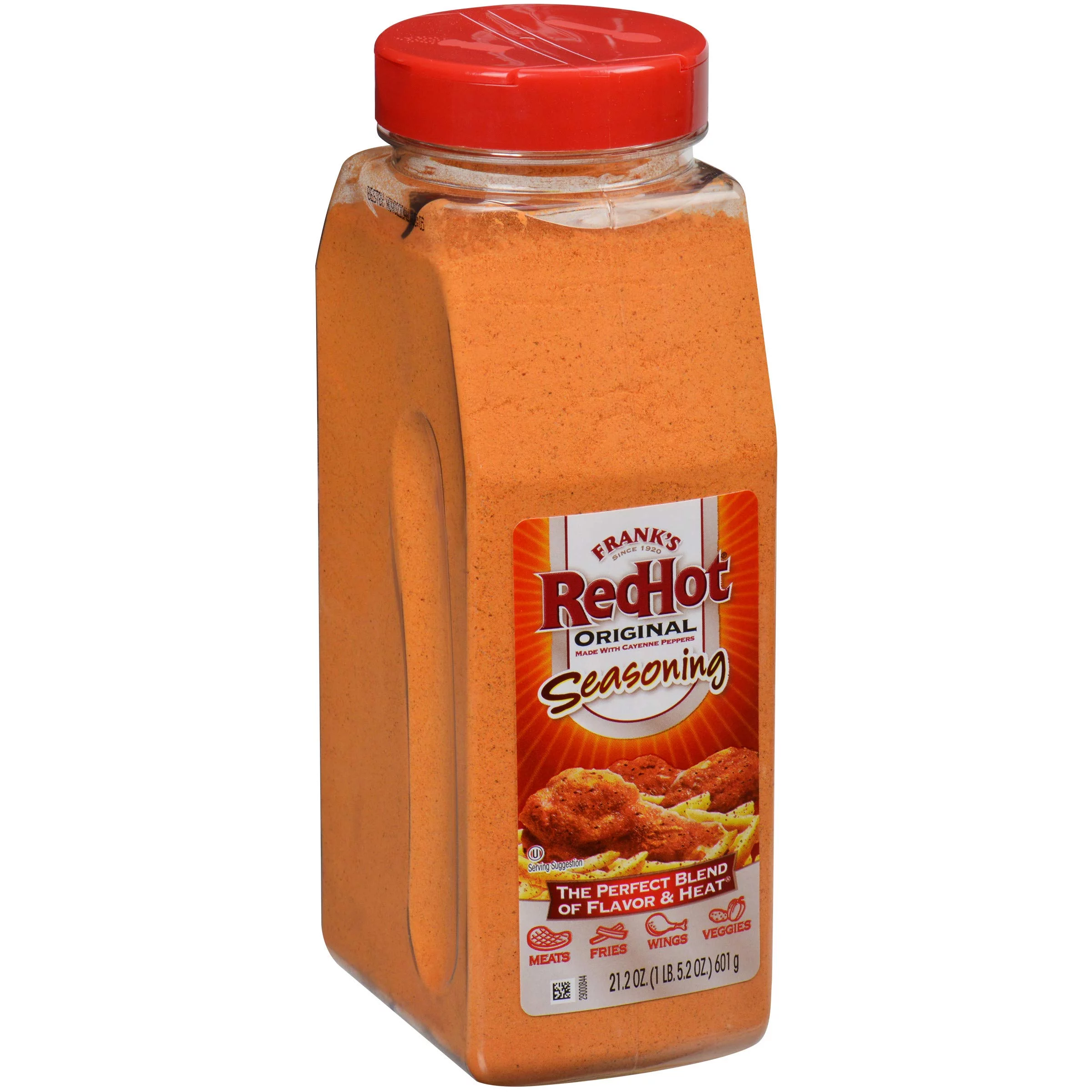 Frank,S Redhot Original Seasoning, 21.2 Oz - One 21.2 Ounce Container Of Hot Sauce Seasoning Blend Of Savory Garlic And Spicy Cayenne Pepper, Perfect For Dry-Rubs