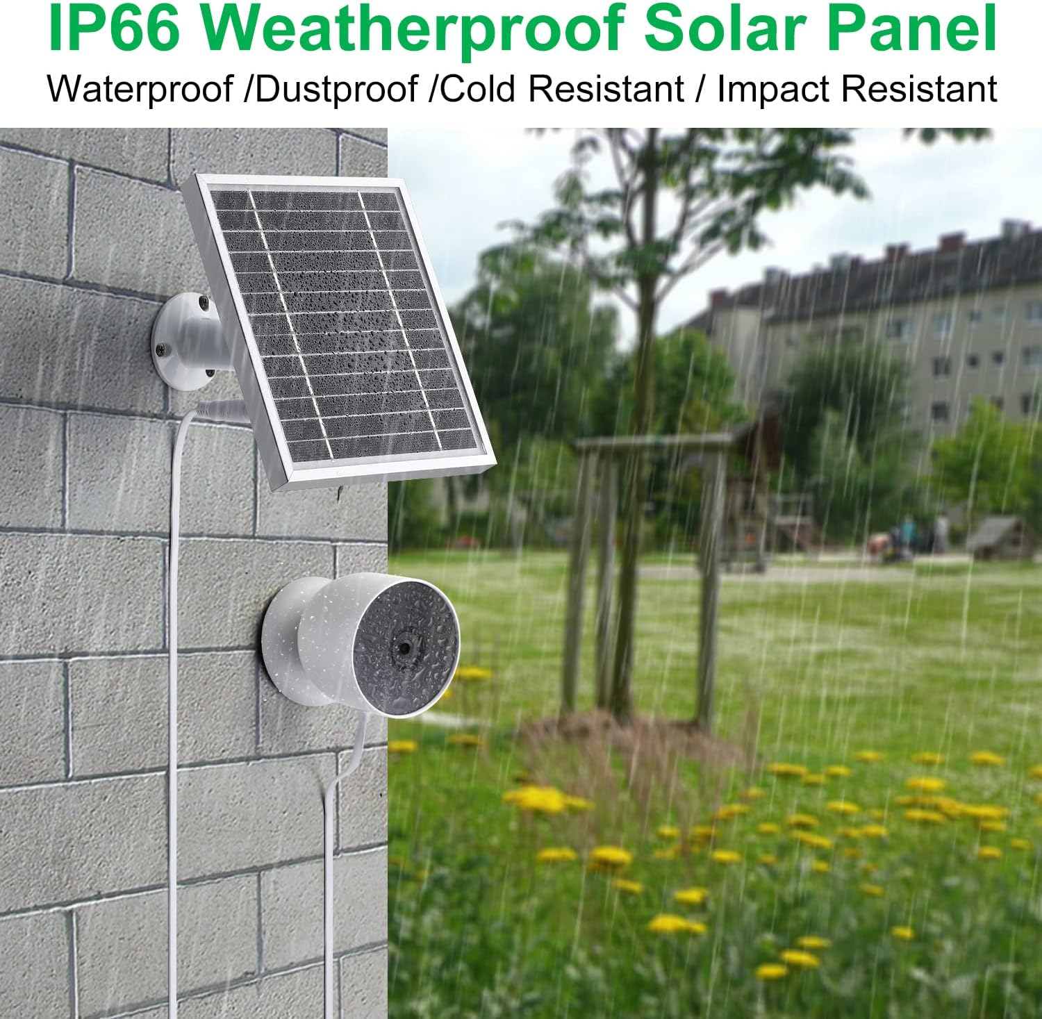 UYODM Solar Panel for Nest Camera (Battery),Keep Your Nest Camera INOUTCAMW 1080p Indoor/Outdoor Working- Silver