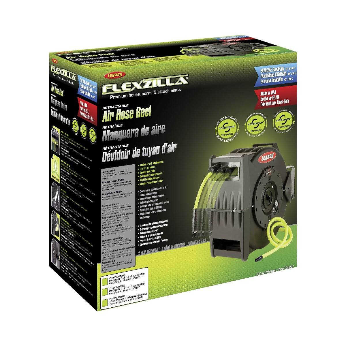 Legacy L8306FZ Flexzilla Retractable Air Hose Reel, 3/8x22 x 75&