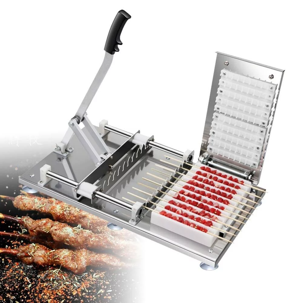 Fetcoi, Manual Wear Meat Kebab Machine Meat Skewer 10 Strings Making Machine BBQ Preparing Tool