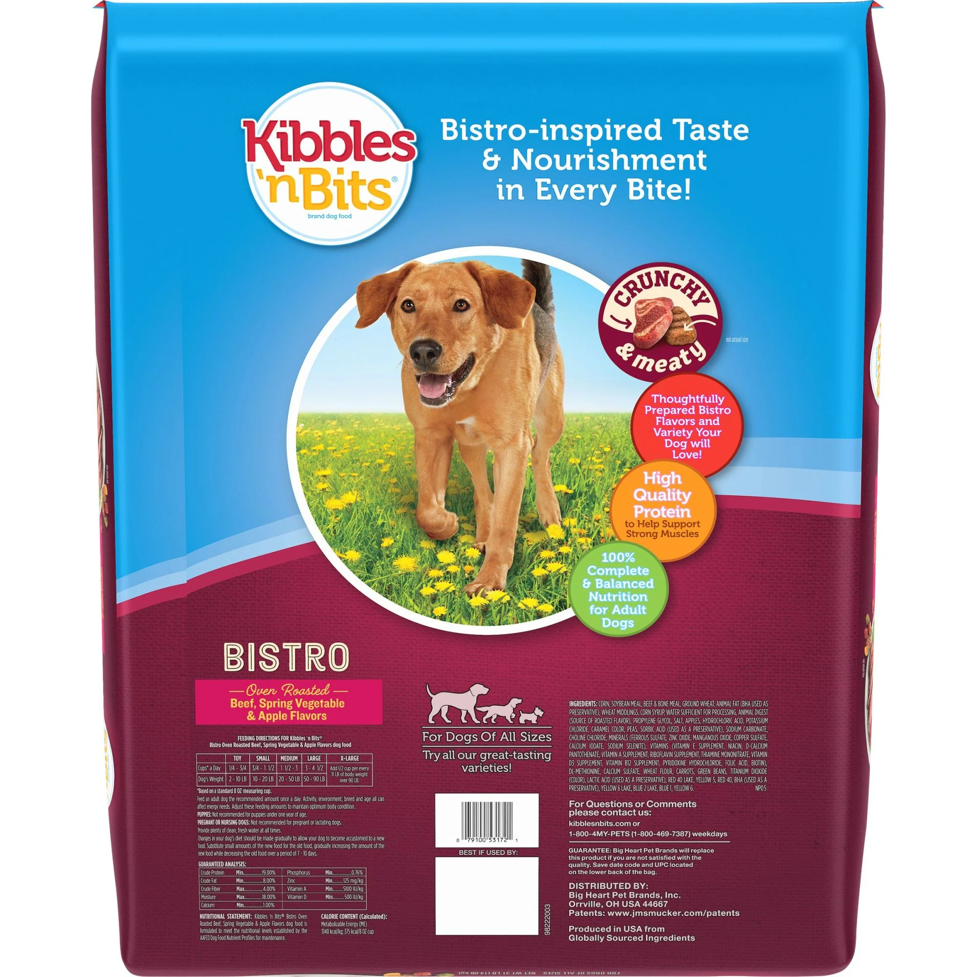 Kibbles 'n Bits Bistro Oven Roasted Beef Flavor Dog Food, 31-Pound