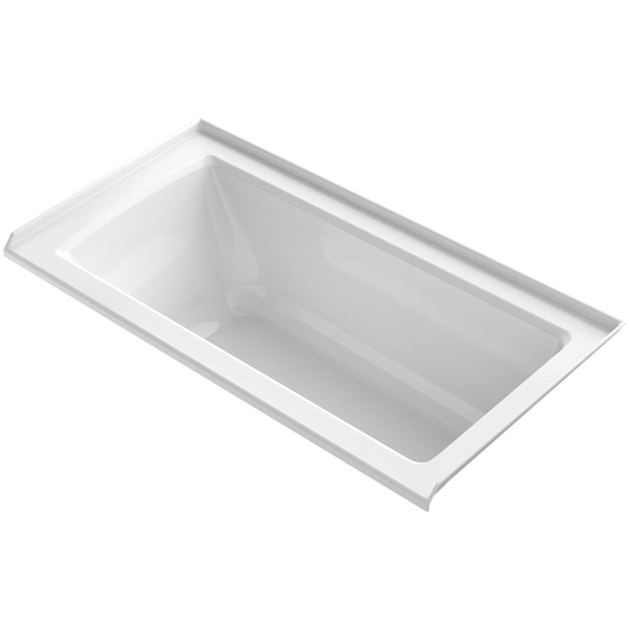 Kohler K-1946-R Archer 60x22 Exocrylic Soaking Bathtub for Drop in Installations W White