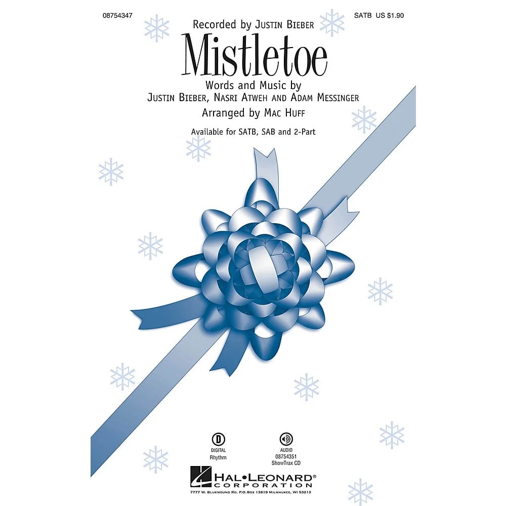 Hal Leonard Mistletoe ShowTrax CD by Justin Bieber Arranged by Mac Huff