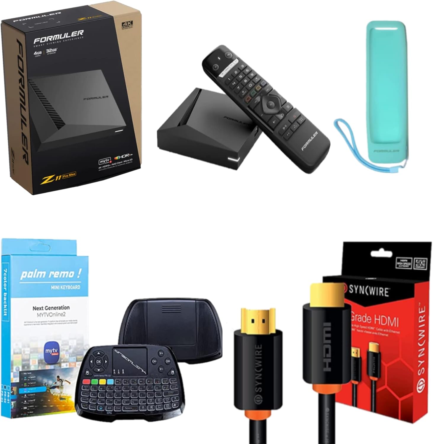 Formuler Z11 Pro Max 4K Android 11 Dual Band 5G Gigabit LAN 4GB Ram 32GB Storage with Premium IR1 Remote Control | Bonus HDMI Cable | Bonus Dreamlink 7 Color Keyboard| Bonus Silicone Remote Case.