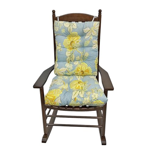 SEAHOME Indoor/Outdoor Rocking Chair Cushion Set,Tufted Comfortable Cushions for Rocking Chairs with Ties,Patio High Back Chair Cushion Pad Sets for Garden Patio Home Furniture (K)