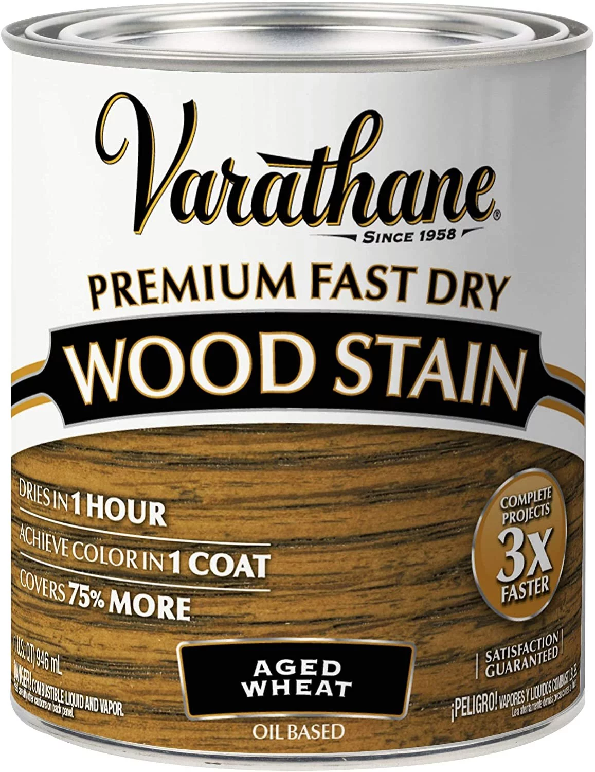 Rust-Oleum 333660 Premium Fast Dry Wood Stain, Quart, Aged Wheat