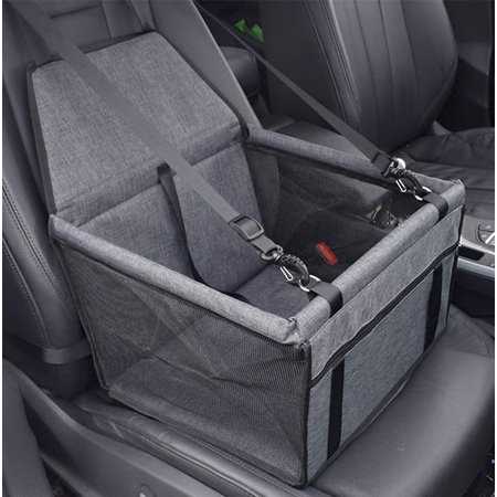 Wodondog Pet Car Seat Booster for Dogs Travel Car Carrier Basket with Clip-on Safety Leash Dog Car Seat Black, Size: One size - Pet Supplies online store