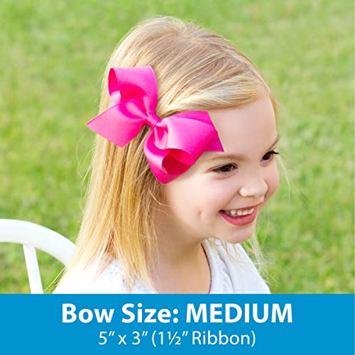 Wee Ones Girls' Classic Velvet Hair Bow on a WeeStay No-Slip Hair Clip, Satin Lining, For All Hair Types, Mini, Cardinal