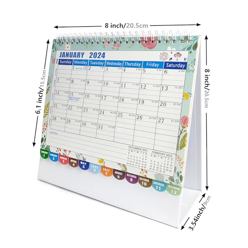 2024 Desk Calendar - Standing Flip 12 Months Calendar from January 2024 - December 2024, 8