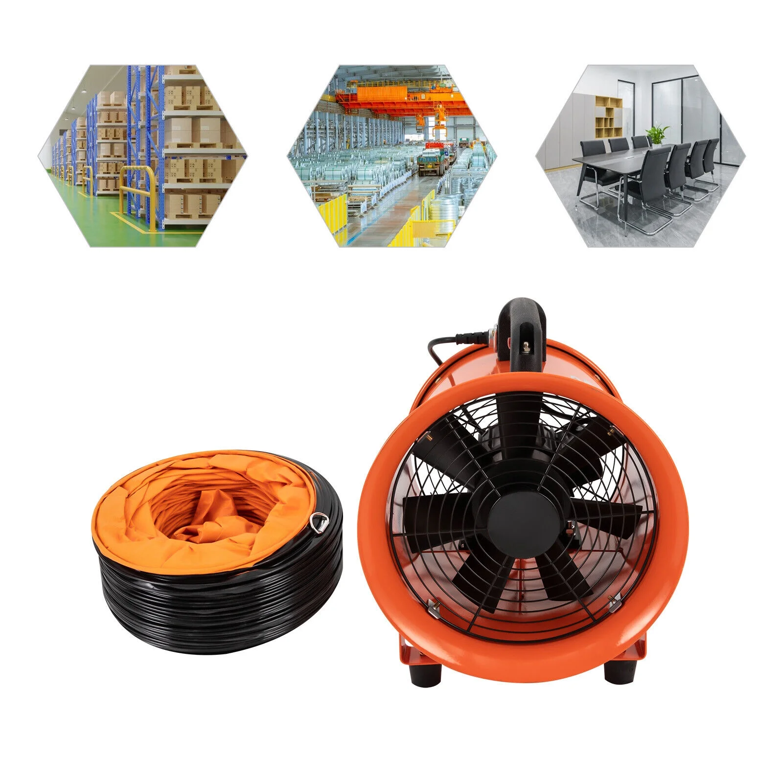 ZhdnBhnos 10 Inch Industrial Exhaust Fan Paint Booth Utility Blower Portable Ventilation Fan, Fume Extractor with 16 ft Duct Hose