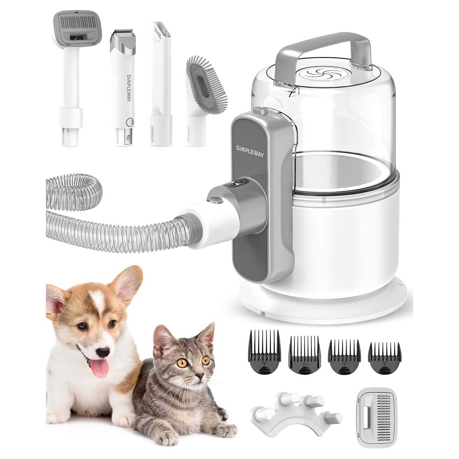 Simple Way Pet Grooming Vacuum, 6 in 1 Dog Grooming Kit with 3 Suction Mode and - Pet Supplies online store