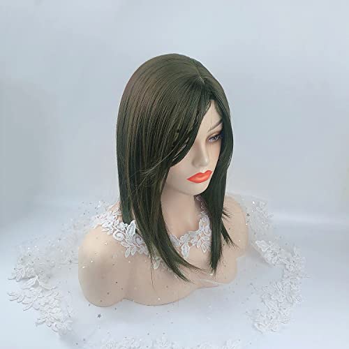 Seamless Straight Head Top Hairpiece Free Part Clip in Topper With Side Part Bangs (Black Brown)