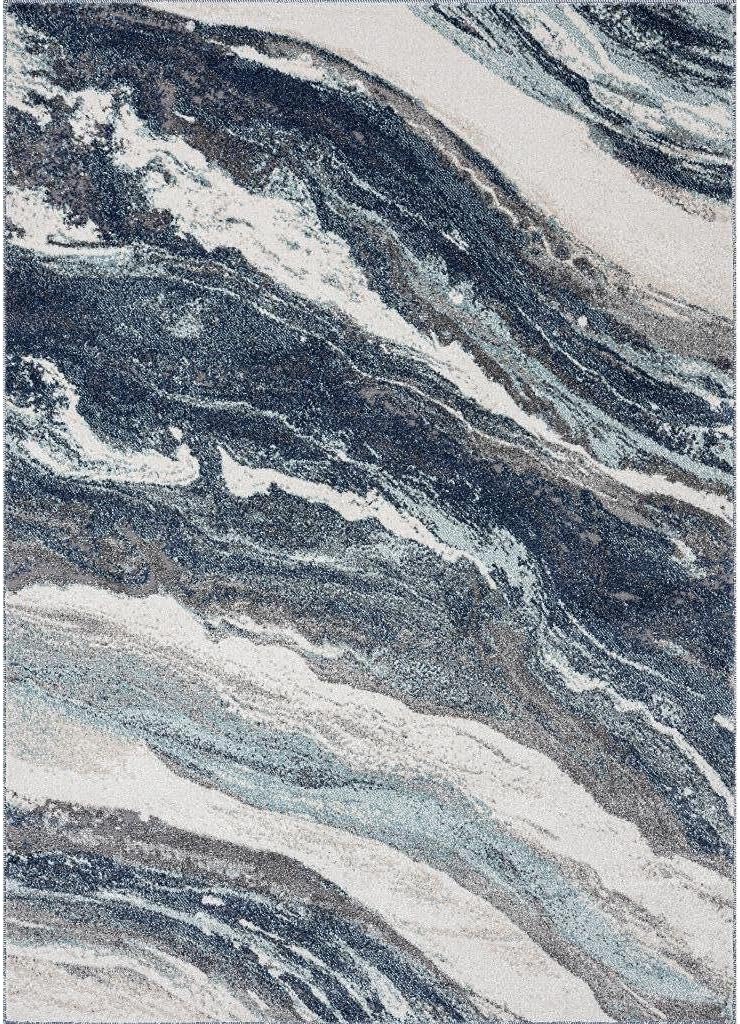 LUXE WEAVERS Lagos Collection 7983 Blue 8x10 Art Deco Area Rug