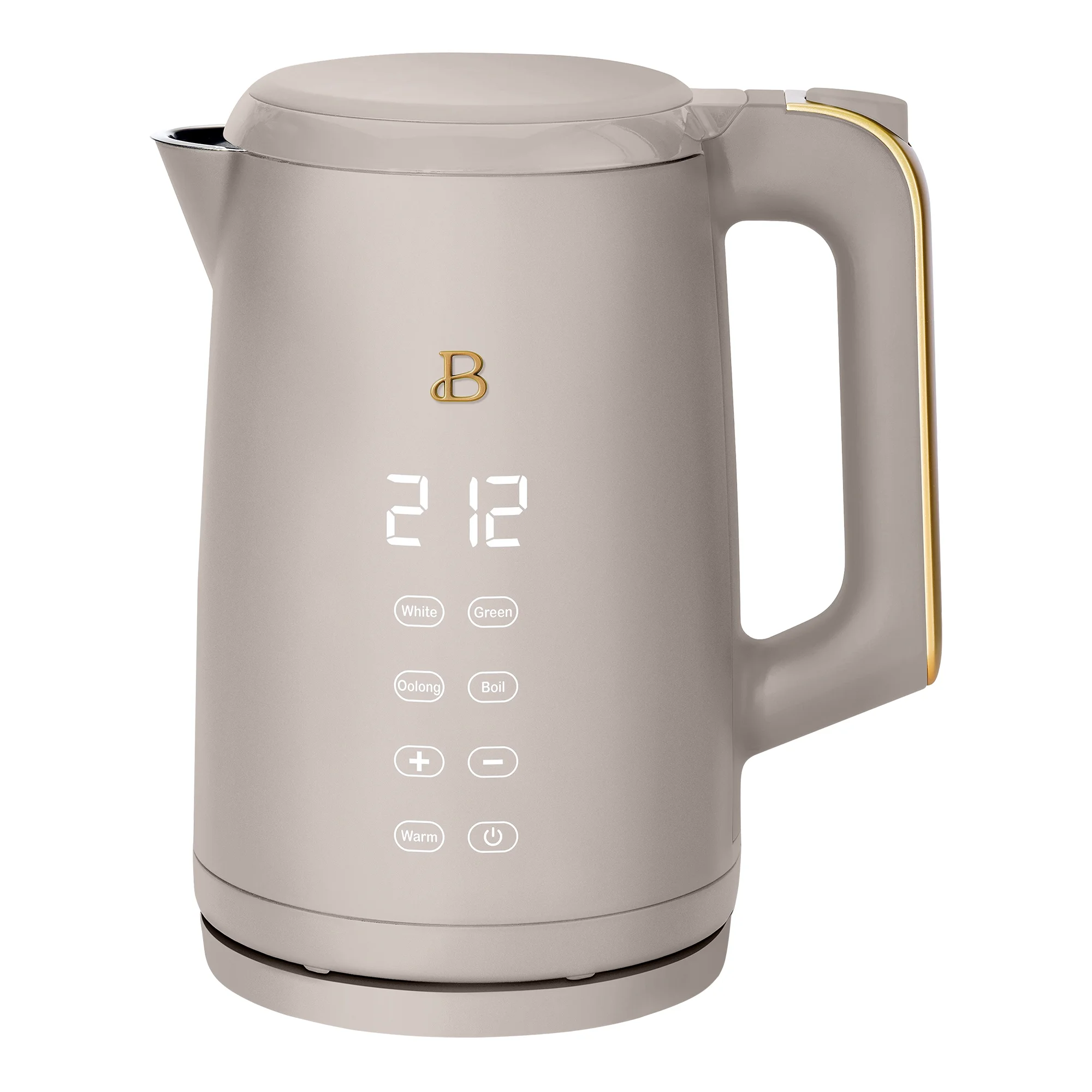Beautiful 1.7-Liter Electric Kettle 1500 W with One-Touch Activation, Porcini Taupe by Drew Barrymore