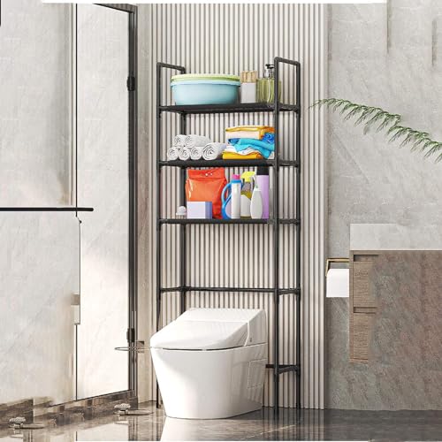 Bathroom Shelves 3 Layer, Space Saving Toilet Shelf, Storage Rack Above The Toilet Stainless Steel 3-Layer Bathroom Storage Rack Bathroom Storage for Accommodate Toiletries and Daily Necessities