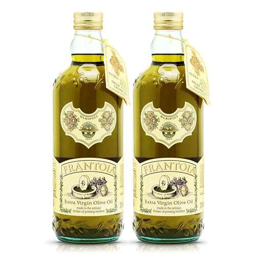 Frantoia Extra Virgin Olive Oil from Italy - Fruity, Unfiltered, Cold Extracted Authentic Sicilian Olive Oil - Fresh Harvest, Imported From Italy - 33.8 fl oz - Pack of 1