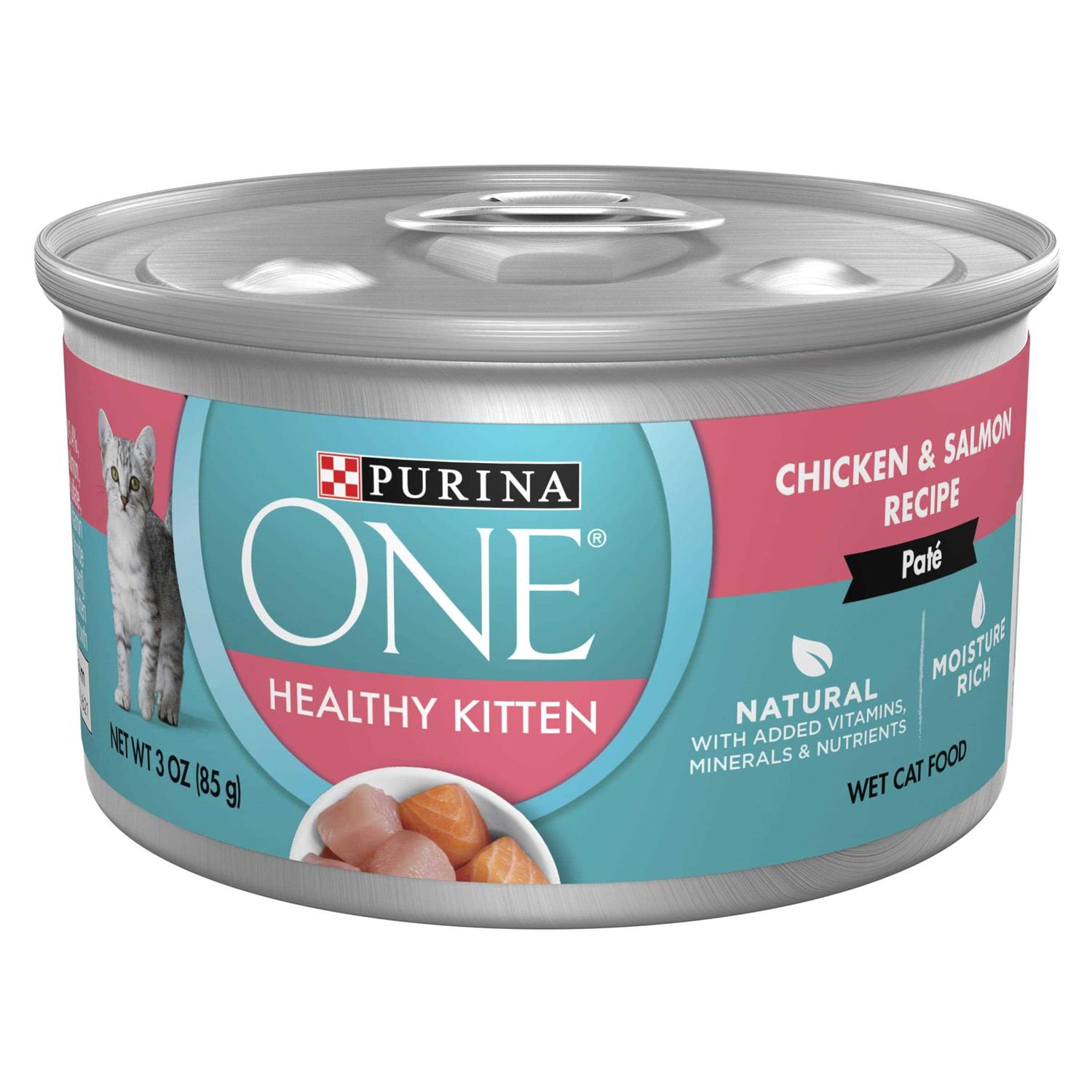 Purina ONE Healthy Kitten Grain Free Chicken & Salmon Pate Wet Cat Food - Pet Supplies online store