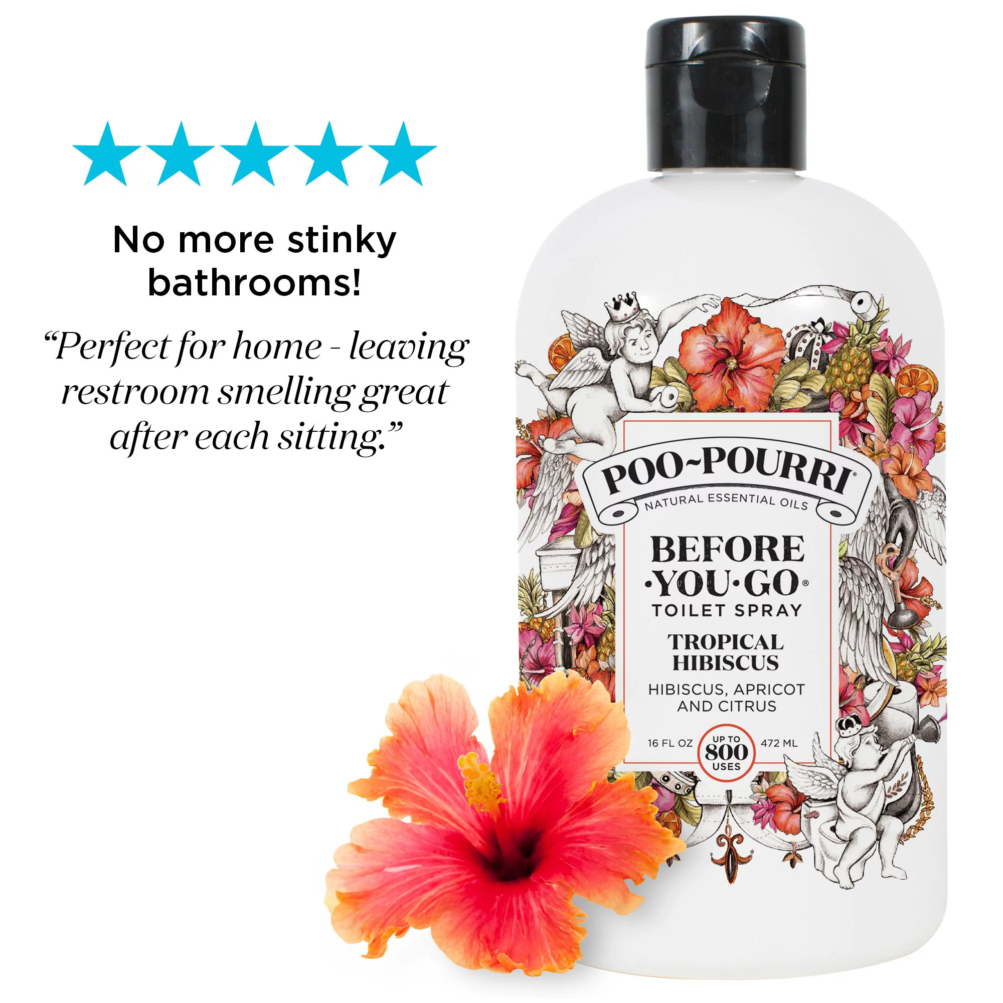 Poo~Pourri Before-You-Go Toilet Spray, Tropical Hibiscus Scent, 16 Fl oz