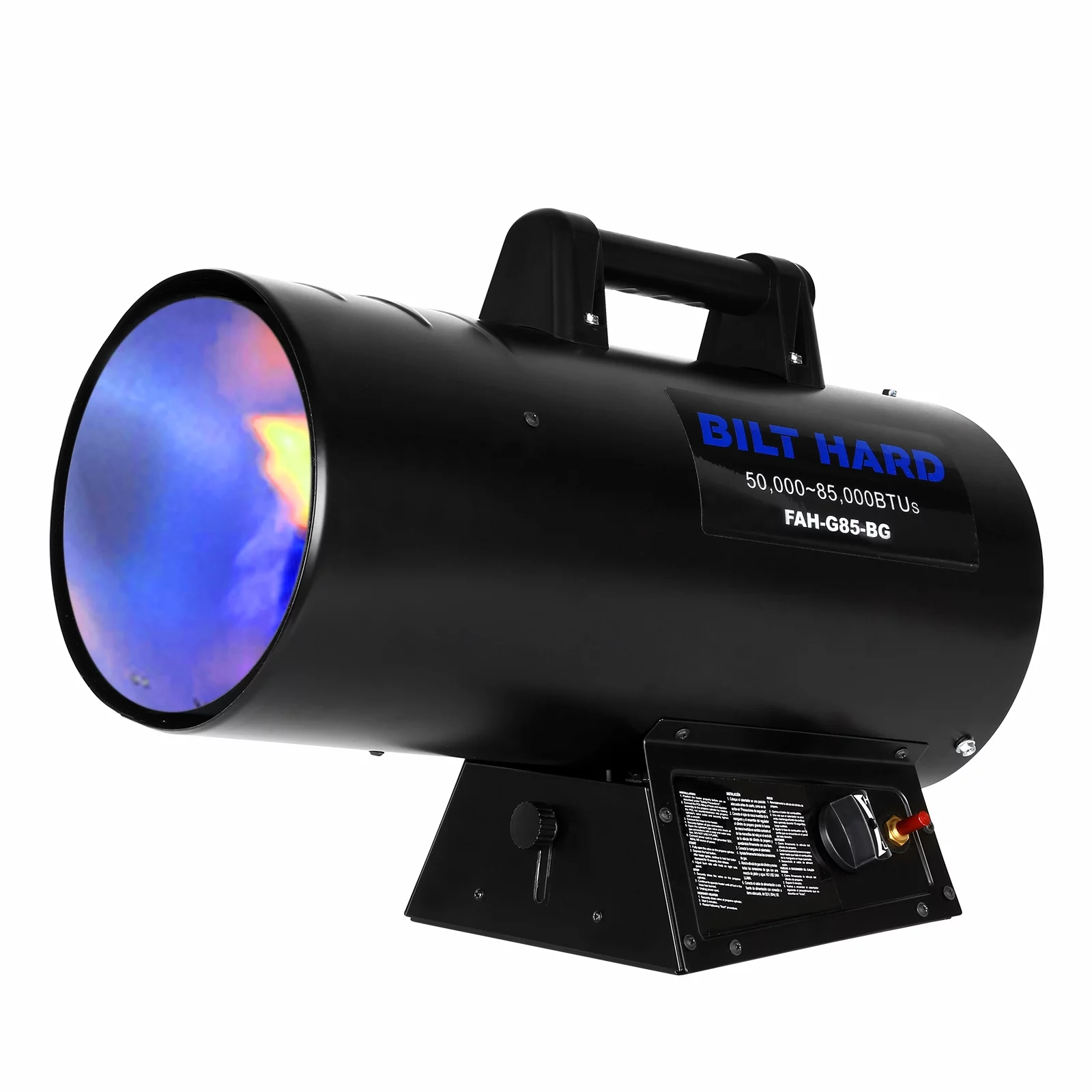 BILT HARD 85,000 BTU Forced Air Propane Heater, Adjustable Portable Liquid Propane Gas Torpedo Heater for Jobsite, Garage, and Construction Sites, CSA Listed