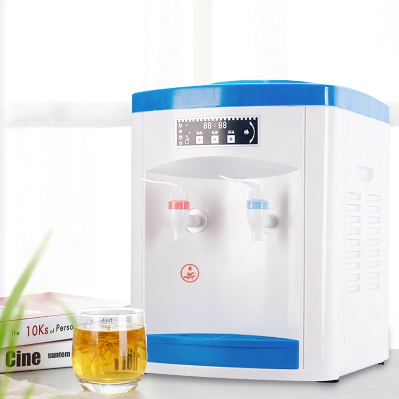 CNCEST Cold/Hot Desktop Water Dispenser, Electric Top Loading Drinking Machine 5 Gallon