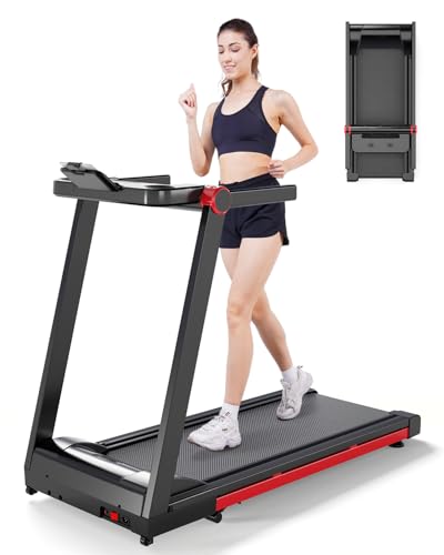 DeerRun Incline Treadmills for Home, Folding Treadmill for Walking, Running & Jogging, 3.5 HP Compact Raceable Treadmill with 350 LBS, Bluetooth Enable