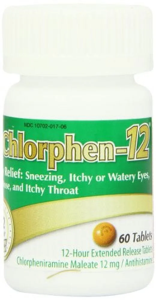 Chlorphen-12 Extended Relief Allergy Tablets, 60 Ct