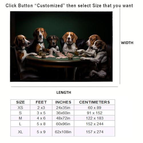 Nova Scotia Duck Tolling Retriever Dog Rug for Living Room Bedroom, Wild Animals Prints Area Rug, Dogs Playing Poker Customize Size 150REC145 8ISK2C (Custom)