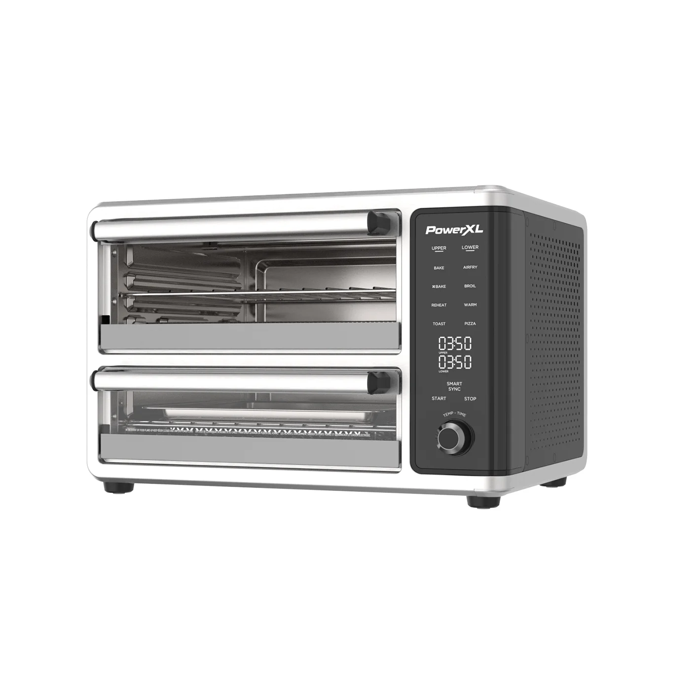 PowerXL SmartSynx Dual Door Oven, 8 Quick-Touch Cooking Presets including Air Fry, Toast, Bake, Broil, Reheat and More, Cook 2 Different Foods at the Same Time, Large Capacity & Adjustable Temperature