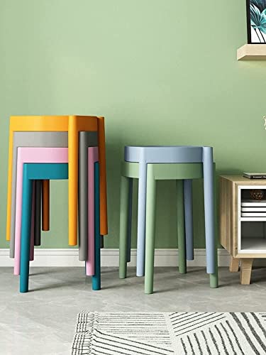 Dining Room Chairs Plastic High Stool Household Round Stool Stackable Dining Stool Table Bench Simple Stools Fashion Creative Bench Stool Latest Styles