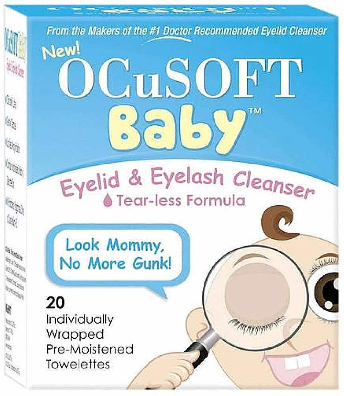 OCuSoft Baby Eyelid Eyelash Pre-Moistened Towelette Cleanser, 20 ct, 3 Pack
