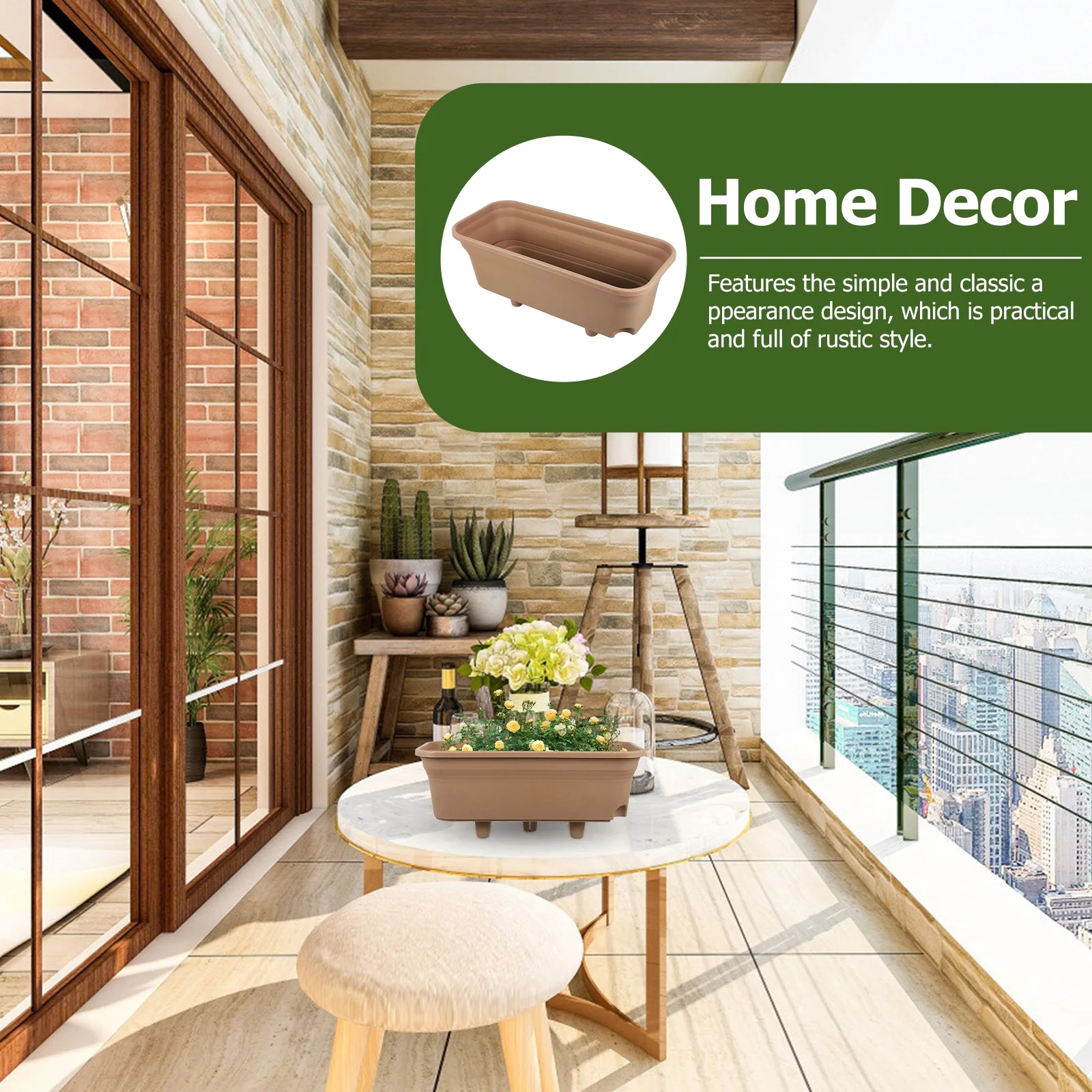 Rectangular Plant Pots Planter Easy to Operate Flowerpot