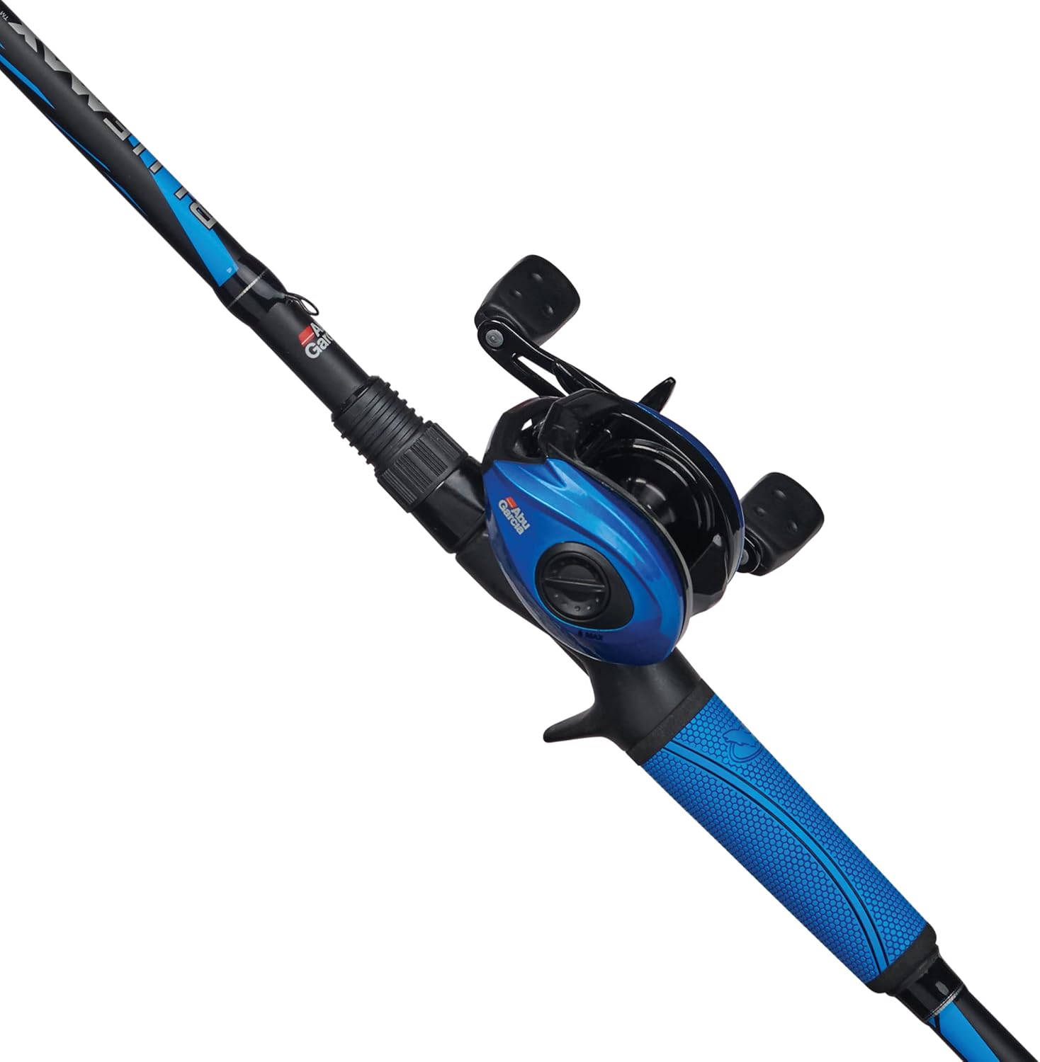 Abu Garcia Blue Max Low Profile Baitcast Reel and Fishing Rod Combo, 7'