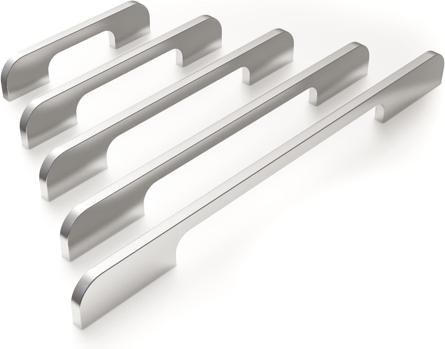 Kitchen Cabinet Furniture and Drawer Hardware Pulls Solid Aluminum Handles Extra Modern Silver Pack of 10,15,20,25,30,35,40,45,50 (6 5/16'' Hole Center, 45 Pack)