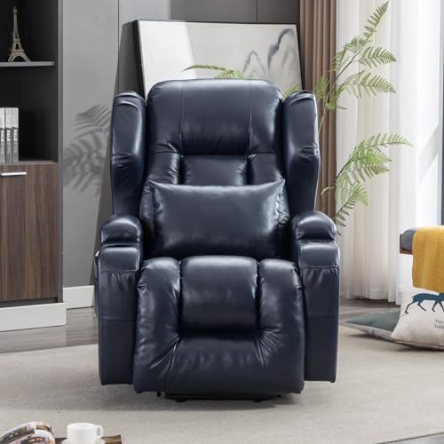 Lift Chair Recliners for Elderly Electric Power Lift Recliner Chair with Massage & Heat Vibration / 3 Positions / 2 Side Pockets/Handle Remote for Home Living Room