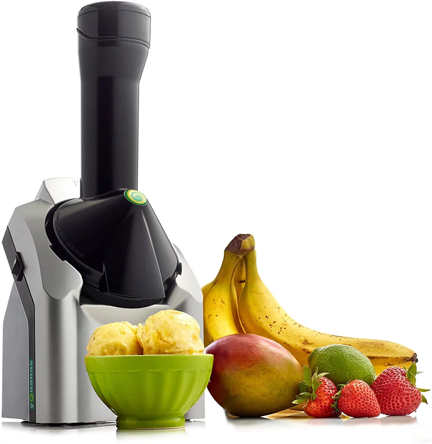 Yonanas Classic Original Healthy Dessert Fruit Soft Serve Maker Creates Fast Easy Delicious Dairy Vegan Alternatives to Ice Cream Frozen Yogurt Sorbet Includes Recipe Book BPA Free, Silver