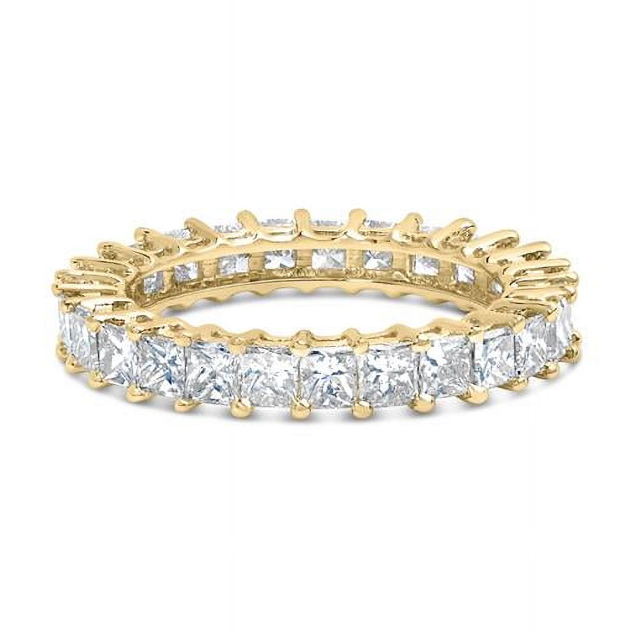 Infinite Jewels  14K Yellow Gold 3.0 CTTW Shared Prong-Set Princess-cut Diamond Eternity Band Ring, H-I Color - SI1-SI2 Clarity - Ring Size 8