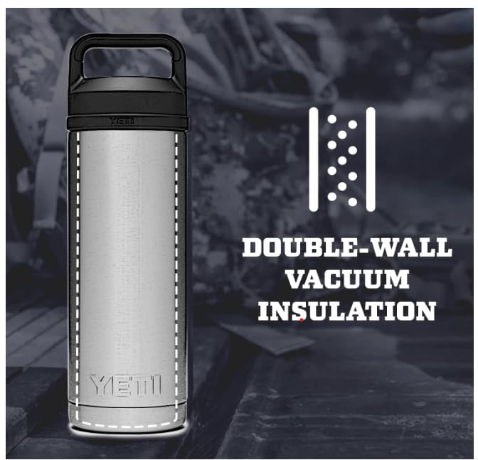 YETI Rambler 18 oz Bottle, Vacuum Insulated, Stainless Steel with Chug Cap, Sandstone Pink